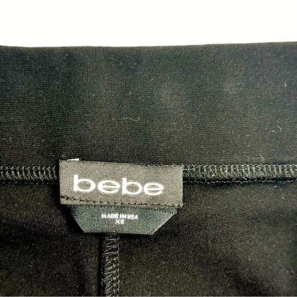 Bebe Women's Black High-Waisted Leggings with Sheer Lace Appliqué Detail Bebe XS - Picture 4 of 9